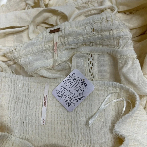 Free People Nikki Co-Ord 2 Piece Matching Set in Ivory Cotton New Size Large - Picture 9 of 10